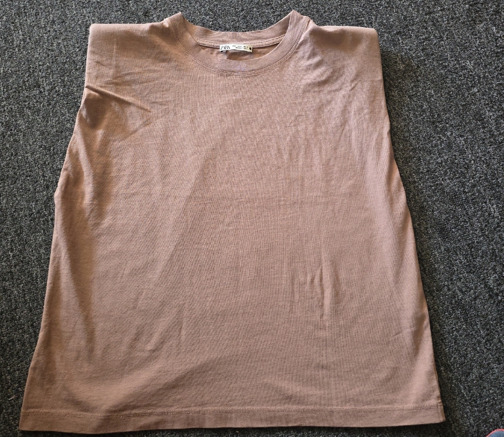 Zara Women's Tan Muscle Tee
